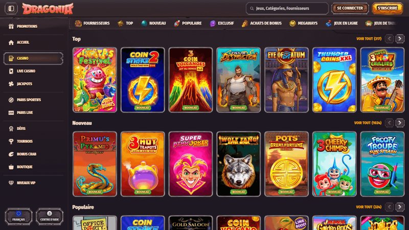 Trouvez les Meilleurs Bonus Sans Dépôt au Dragonia Casino En Ligne Francophone